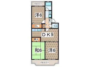 ビュ-テラス橘【1階】の間取り