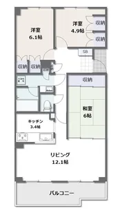 サーパス大輪町【6階】の間取り