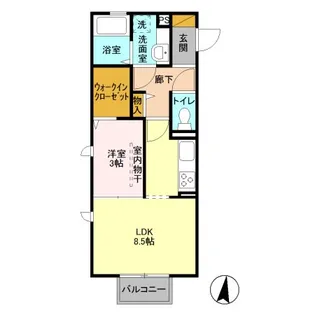 埼玉県越谷市レイクタウン6【アパート】の間取り