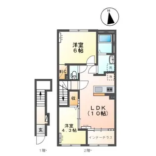 (仮)スターテラスII三峯1丁目新築アパート【2階】の間取り