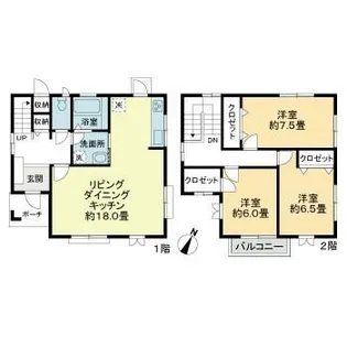 香川県丸亀市田村町【一戸建】の間取り