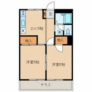 ハイツニュータマ【1階】の間取り