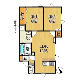 ウィズペット【2階】の間取り