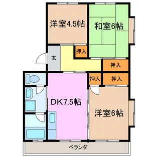 パークハイツ左京山【4階】の間取り