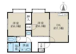 ファミリーコーポグリーンB棟【1階】の間取り