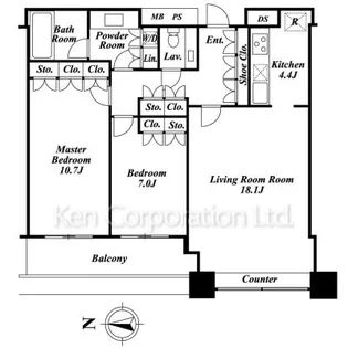 芝浦アイランド エアタワー【45階】の間取り