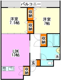 セントフォール新飯塚駅前【5階】の間取り