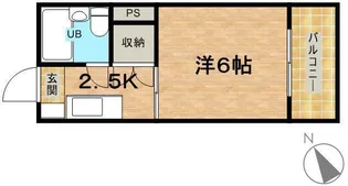 第2コーポ古屋【1階】の間取り