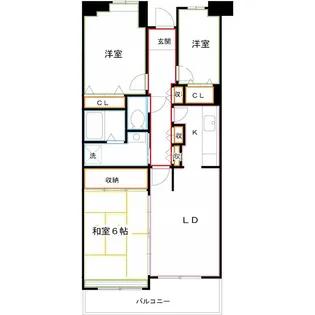 コーポレート小金井梶野通り 1号棟【5階】の間取り