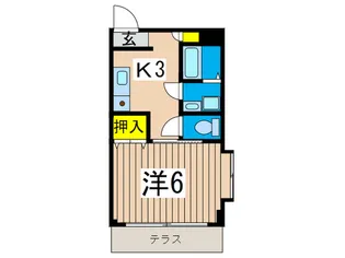 ライフモリ2号館【1階】の間取り