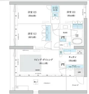 ガーデニエール砧WEST【8階】の間取り