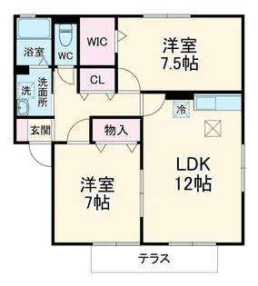 フラッツC【1階】の間取り