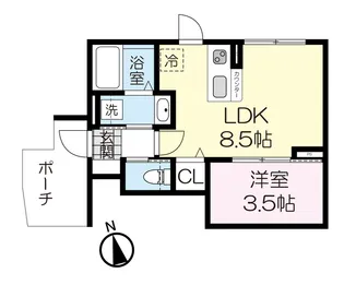 カーサグラシア中江【1階】の間取り