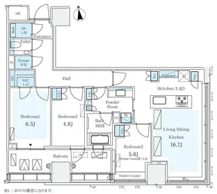 東京都千代田区三番町【マンション】の間取り