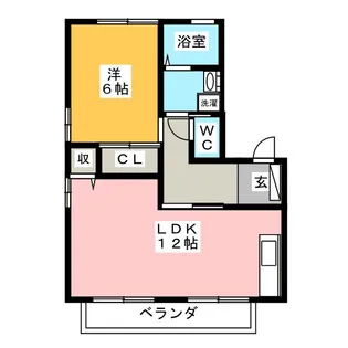 コーポ夏椿 B棟【2階】の間取り