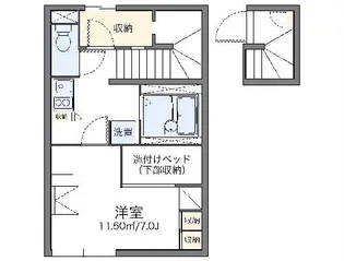 レオパレスグリーンハイツ【2階】の間取り