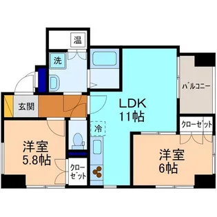 彦三テアトルハイツ【6階】の間取り