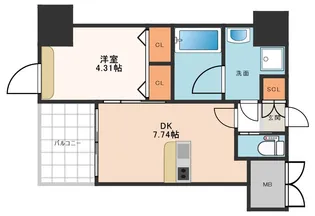 プレジオ難波ASIAN【5階】の間取り