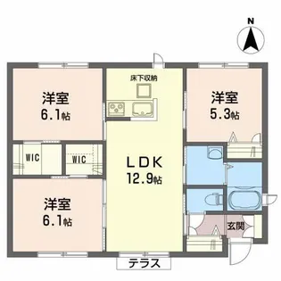 シャーメゾンRYO【1階】の間取り