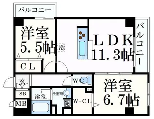 ドルフ聖護院【2階】の間取り