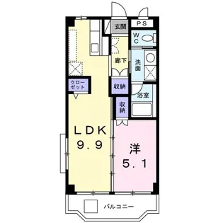 ピューア三雅【1階】の間取り