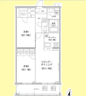 ヒューリックコート雪が谷【4階】の間取り