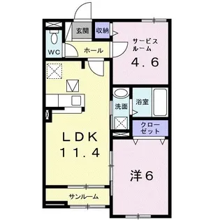 ブランシエル【1階】の間取り