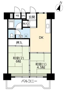 UR竹園【7階】の間取り