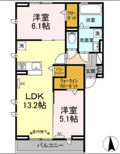 ManoirBlancII【0】【2階】の間取り