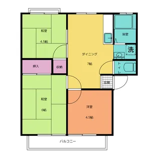 ハイツコマチA【1階】の間取り