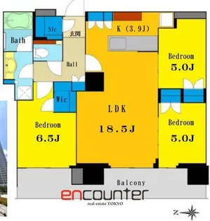 HARUMI FLAG PARK-VILLAGE T棟【23階】の間取り