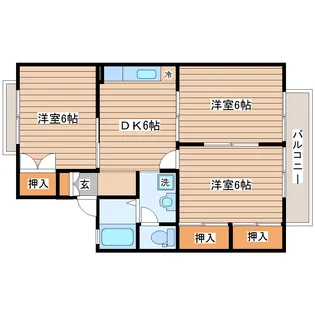 セジュール中條【2階】の間取り
