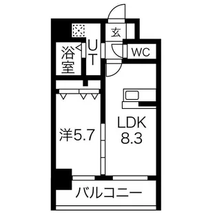クロス天神南【2階】の間取り