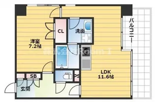 KDXレジデンス本町橋【7階】の間取り
