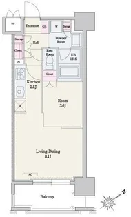 RJRプレシア千早駅前【11階】の間取り