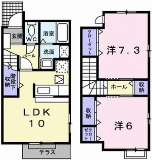 メゾン・オーブI【1階】の間取り