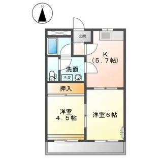 ダンサプリメーロ【2階】の間取り