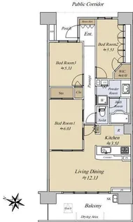 パークスクエア湘南茅ヶ崎【7階】の間取り