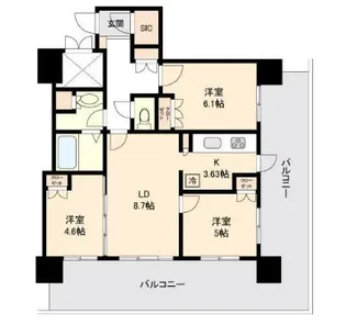 リボンシティコミュニティ【6階】の間取り