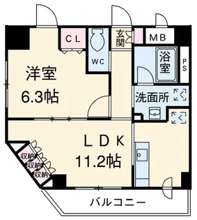 クエル田端【7階】の間取り