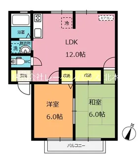 ボヌール北本A棟【2階】の間取り