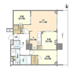 HARUMI FLAG PARK VILLAGE T棟【24階】の間取り