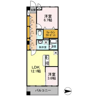 ペガサス西国分寺【2階】の間取り