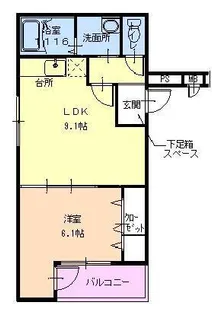 フジパレス幸栄【2階】の間取り