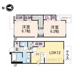 ベルアビタシオン1【1階】の間取り