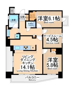 イプセ府中【13階】の間取り