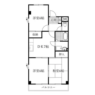 ハイツ須賀【4階】の間取り
