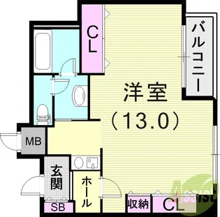 ルーア芦屋【1階】の間取り