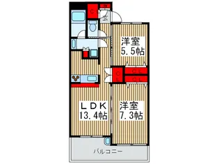 エコヴィレッジ志木【4階】の間取り
