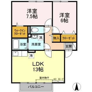 パールシア【1階】の間取り